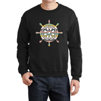 Ship Wheel Green Striped Crewneck Sweatshirt | Artistshot