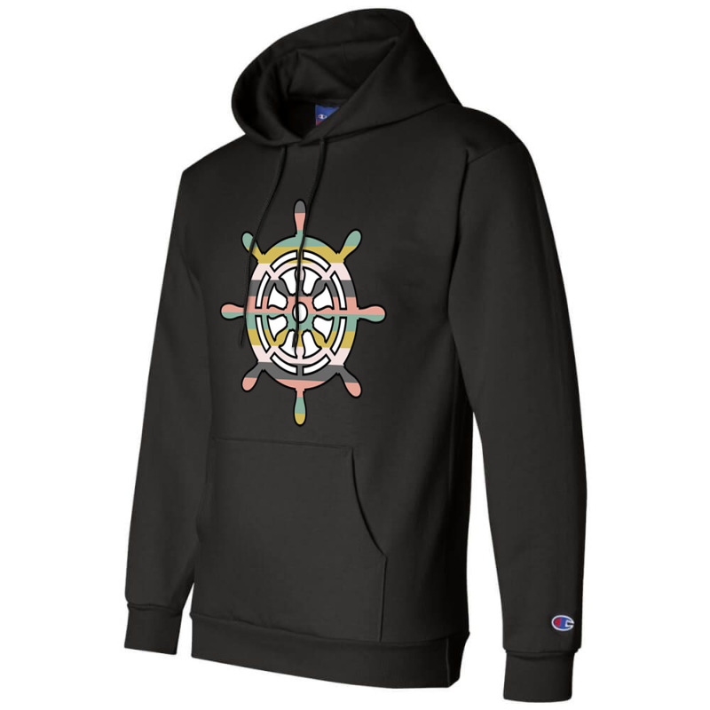 Ship Wheel Green Striped Champion Hoodie | Artistshot