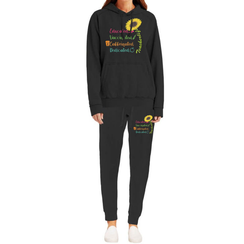 Educated Vaccinated Caffeinated Dedicat T  Shirt Educated Vaccinated C Hoodie & Jogger set by pintailminnow | Artistshot