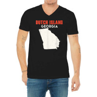 Dutch Island Georgia Usa State America Travel Georgian Atlan T Shirt V-neck Tee | Artistshot