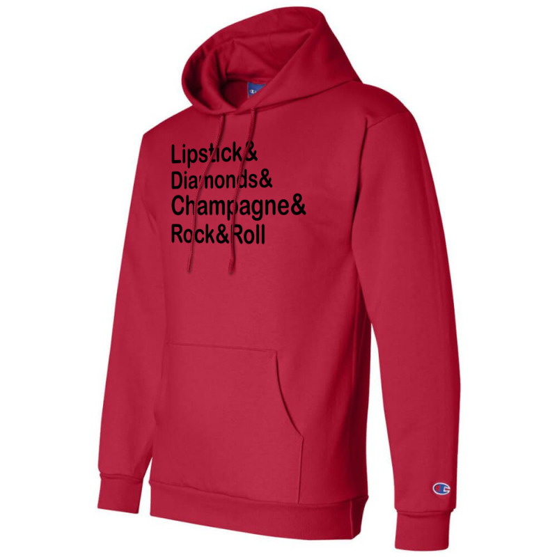 Lipstick Diamond,champagne & Rock & Roll Champion Hoodie by SabriAcar | Artistshot