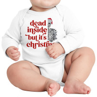 Skeleton Dead Inside But It's The Holiday Season T Shirt Long Sleeve Baby Bodysuit | Artistshot