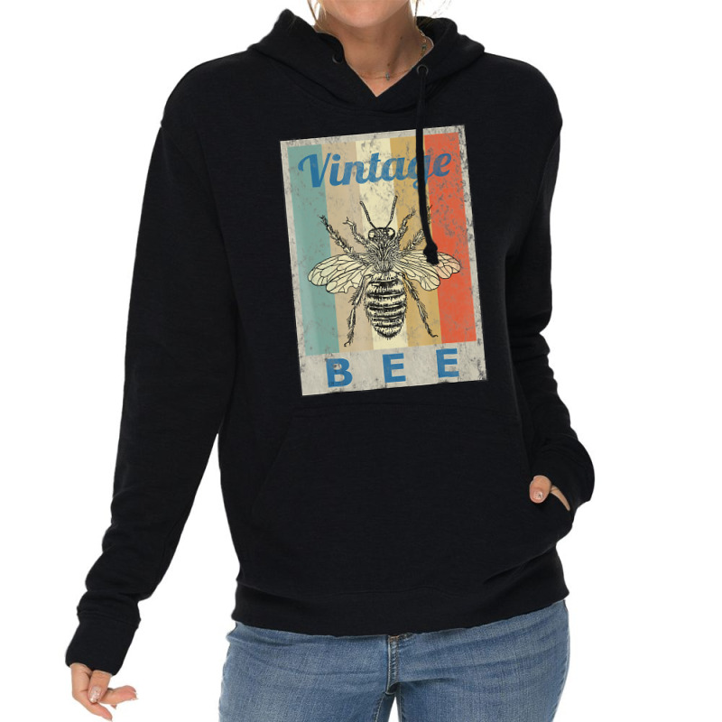 Vintage Style Bee Queen Honey Beekeeper Beekeeping T Shirt Lightweight Hoodie | Artistshot