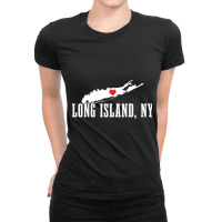 Long Island Ny New York Pride Vintage Long Island Map Pullover Hoodie Ladies Fitted T-shirt | Artistshot