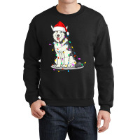 Santa Siberian Husky Christmas Hat Lights Xmas Dog Lover Crewneck Sweatshirt | Artistshot