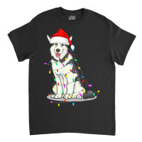 Santa Siberian Husky Christmas Hat Lights Xmas Dog Lover Classic T-shirt | Artistshot