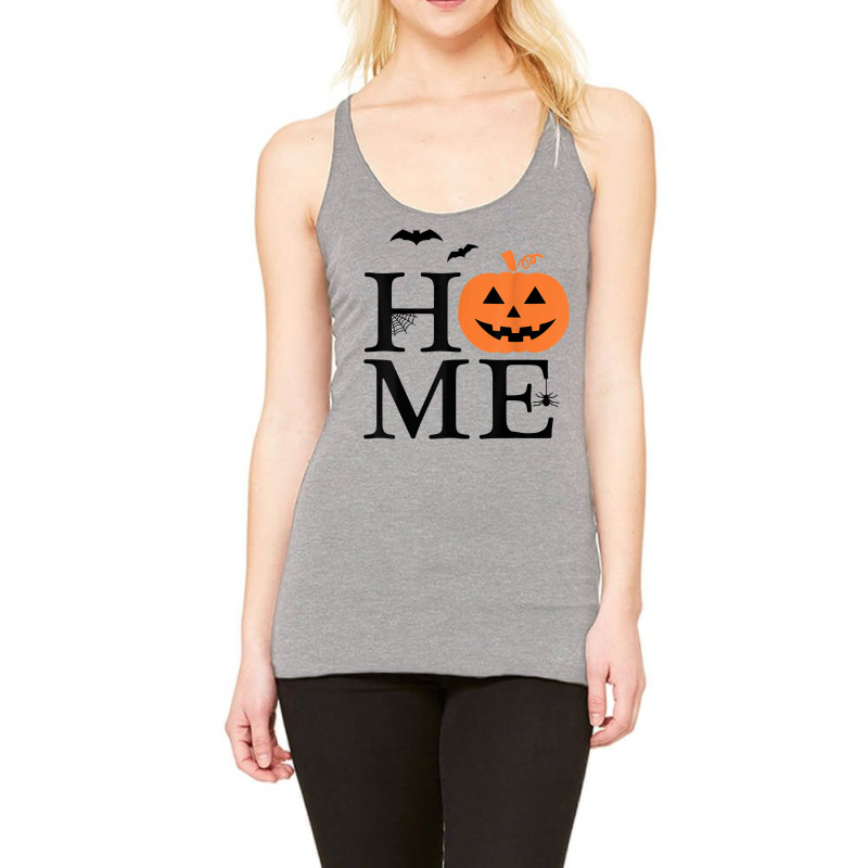 Home Halloween Pumpkin And Bats Novelty Fall Holiday Item T Shirt Racerback Tank by cm-arts | Artistshot