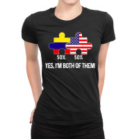 Half American Half Colombian Flag Combined Map Colombia Usa T Shirt Ladies Fitted T-shirt | Artistshot