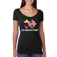 Half American Half Colombian Flag Combined Map Colombia Usa T Shirt Women's Triblend Scoop T-shirt | Artistshot