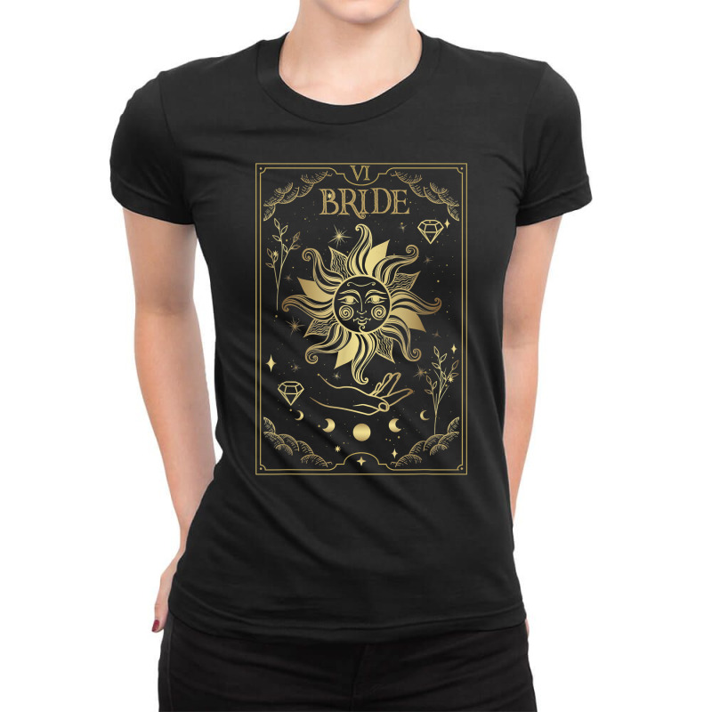 Gothic Witchy Bride Coven Tarot Celestial Mystic Gothic T Shirt Ladies Fitted T-Shirt by cm-arts | Artistshot