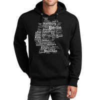 Germany Map Silhouette Towns Cities Berlin Hamburg Travel Premium T Sh Unisex Hoodie | Artistshot