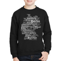 Germany Map Silhouette Towns Cities Berlin Hamburg Travel Premium T Sh Youth Sweatshirt | Artistshot