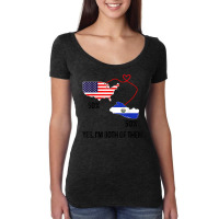 Half American Half El Salvador Flag Combined Map Salvadorian T Shirt Women's Triblend Scoop T-shirt | Artistshot