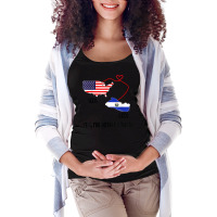 Half American Half El Salvador Flag Combined Map Salvadorian T Shirt Maternity Scoop Neck T-shirt | Artistshot