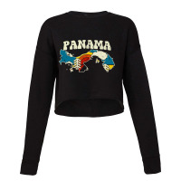 Panama Vintage Panamanian Country Rainbow Retro 70s Map Pullover Hoodi Cropped Sweater | Artistshot