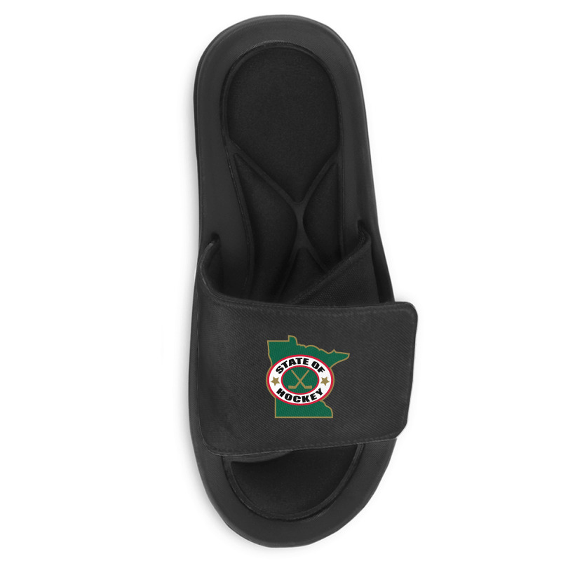 Green Minnesota State Hockey Slide Sandal | Artistshot