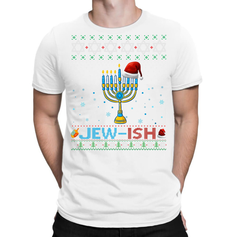 Jewish Jewish Pun Menorah Santa Hanukkah Christmas Ugly T-shirt | Artistshot