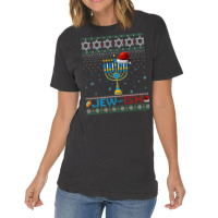 Jewish Jewish Pun Menorah Santa Hanukkah Christmas Ugly Vintage T-shirt | Artistshot