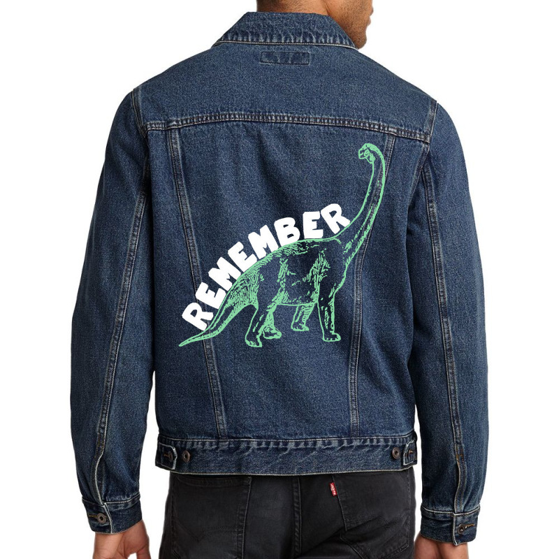 Remember Dinosaurs, Remember Dinosaurs Art, Remember Dinosaurs Paintin Men Denim Jacket | Artistshot