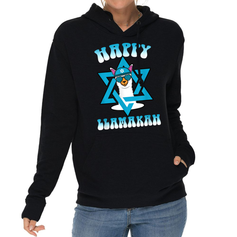 Happy Llamakah Jewish Holiday Hanukkah Chanukkah Llama T Shirt Lightweight Hoodie | Artistshot