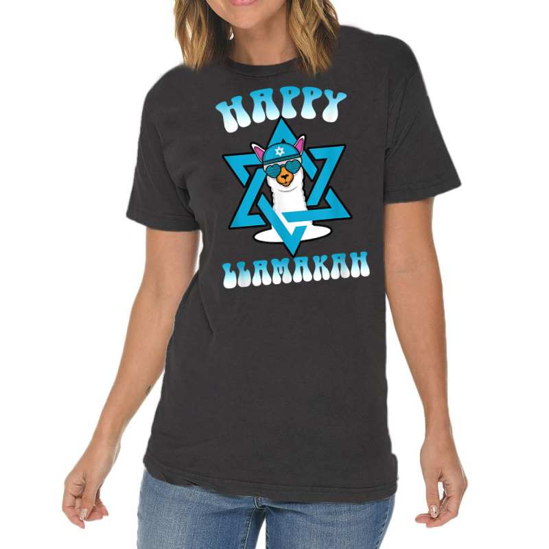 Happy Llamakah Jewish Holiday Hanukkah Chanukkah Llama T Shirt Vintage T-shirt | Artistshot