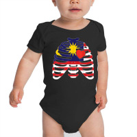 Ribcage Malaysian Halloween Malaysia Flag Heart X Ray Witch Baby Bodysuit | Artistshot