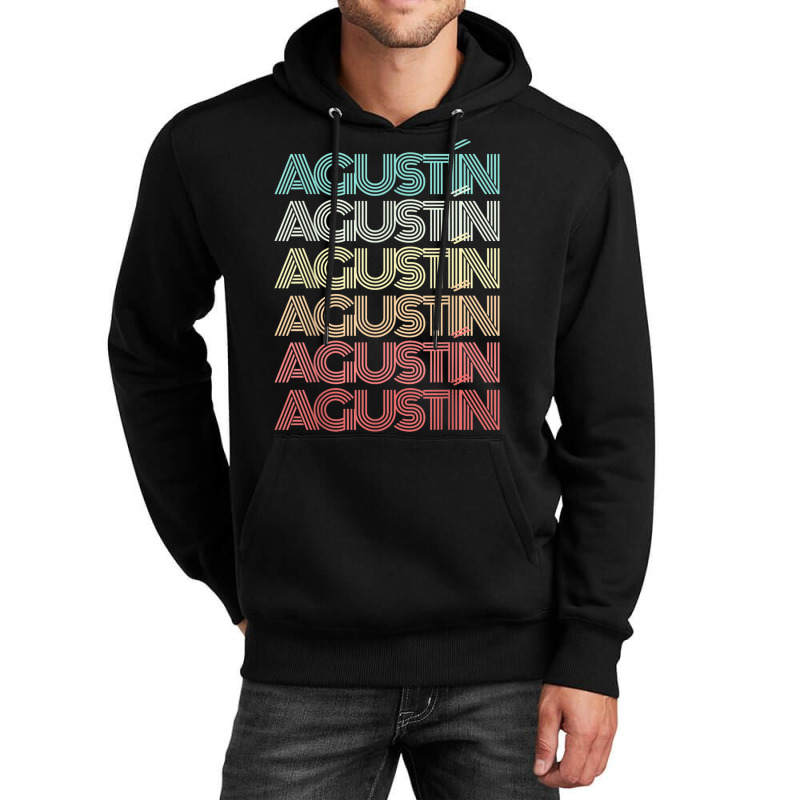 First Name AgustÍn Spanish Boy Retro Personalized Birthday Unisex Hoodie | Artistshot