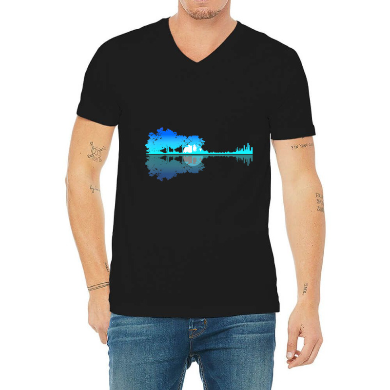 Guitar Lake Shadow Love Guitar Musician V-neck Tee | Artistshot