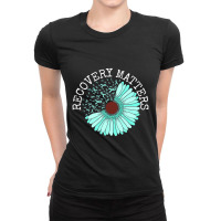 Recovery Matters Drug Alcohol Awareness Addiction Ribbon Ladies Fitted T-shirt | Artistshot