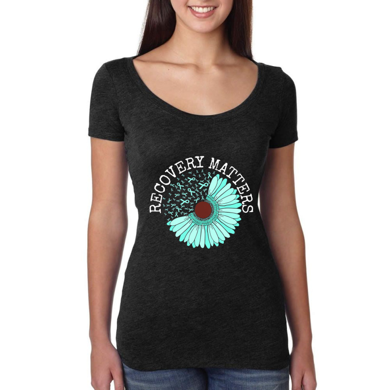 Recovery Matters Drug Alcohol Awareness Addiction Ribbon Women's Triblend Scoop T-shirt by Kenlofu52 | Artistshot