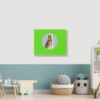 Dog In A Ghost Costume Holdin Landscape Canvas Print | Artistshot