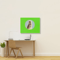 Dog In A Ghost Costume Holdin Landscape Canvas Print | Artistshot