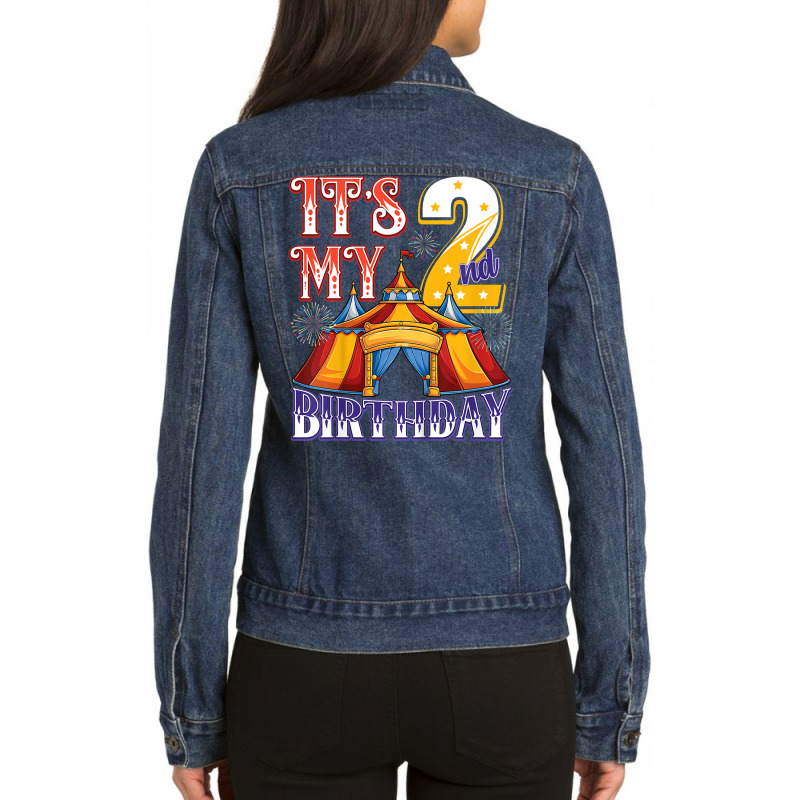 Kids 2 Year Old Ringmaster Circus Party 2nd Birthday T Shirt Ladies Denim Jacket by cm-arts | Artistshot