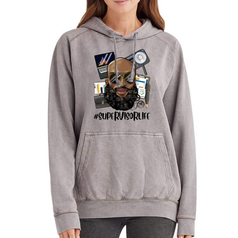 Bald Black Man Supervisor Life Vintage Hoodie | Artistshot