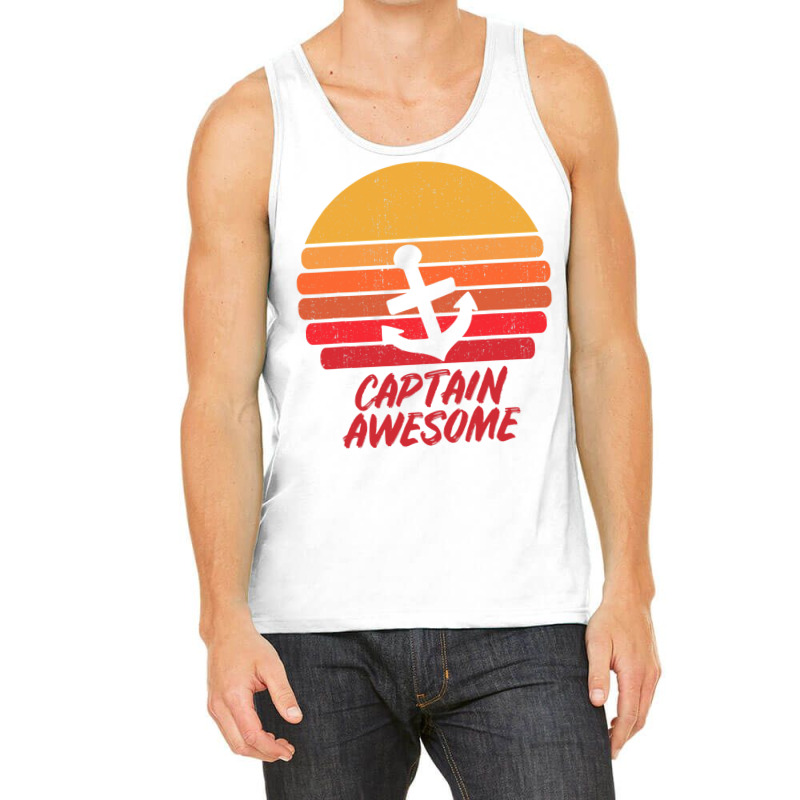 Captain Awesome Gift I Anchor Sailing Sailor Sail T Shirt Tank Top | Artistshot