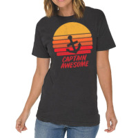 Captain Awesome Gift I Anchor Sailing Sailor Sail T Shirt Vintage T-shirt | Artistshot