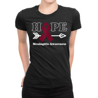 Hope   Meningitis Awareness Burgundy Ribbon Ladies Fitted T-shirt | Artistshot