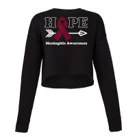 Hope   Meningitis Awareness Burgundy Ribbon Cropped Sweater | Artistshot