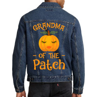 Grandma Of The Patch Pumpkin Halloween Men Denim Jacket | Artistshot