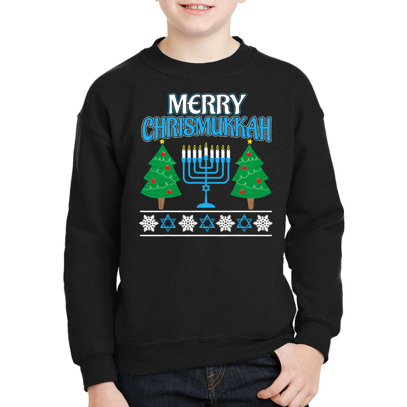 Merry Christmukkah Funny Jewish Christmas Youth Sweatshirt | Artistshot