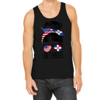 Womens Half American And Half Dominican Messy Bun Dominicana Tank Top | Artistshot