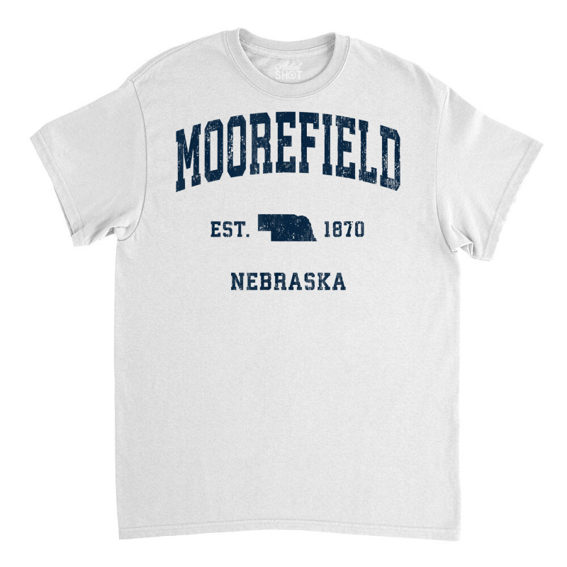 Moorefield Nebraska Ne Vintage Athletic Navy Sports Design T Shirt Classic T-shirt by cm-arts | Artistshot