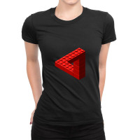 Escher Toy Bricks - Red Ladies Fitted T-shirt | Artistshot