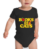 Books And Cats Fun Bookish Cat Person Artwork Cute Baby Bodysuit | Artistshot