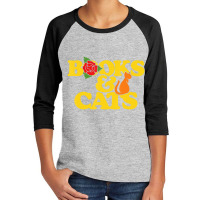 Books And Cats Fun Bookish Cat Person Artwork Cute Youth 3/4 Sleeve | Artistshot