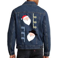 Oy Oy Oy Jewish Santa Funny Hanukkah Pajamas Top Gifts Men Denim Jacket | Artistshot