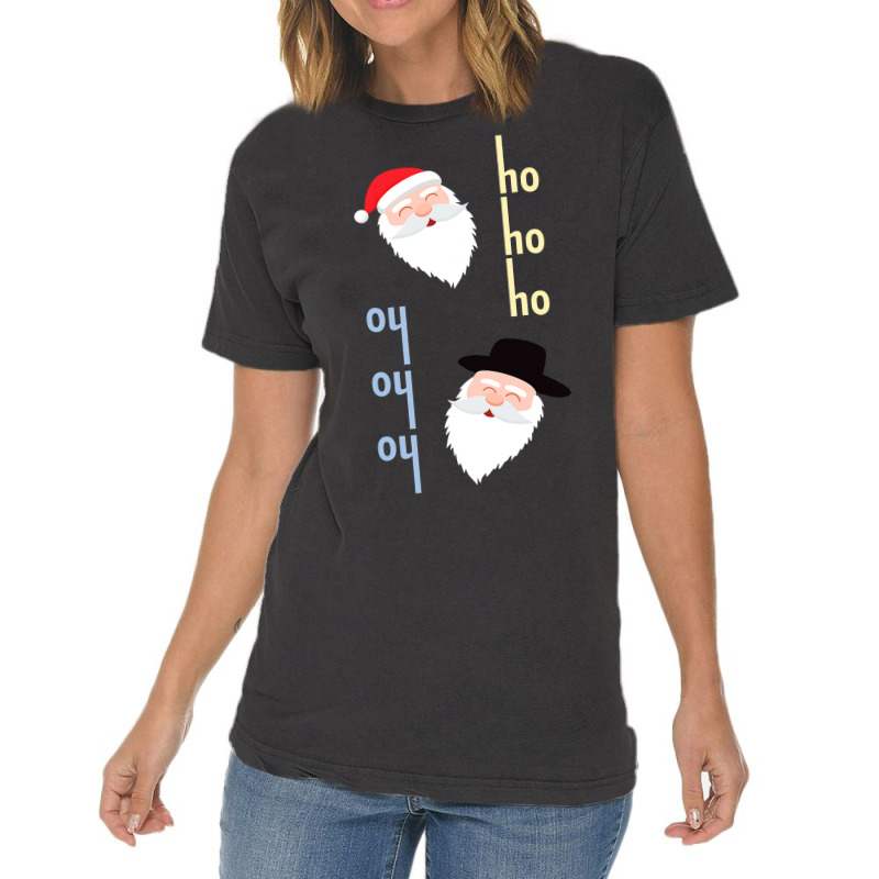 Oy Oy Oy Jewish Santa Funny Hanukkah Pajamas Top Gifts Vintage T-shirt | Artistshot