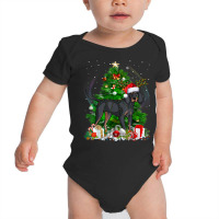 Black And Tan Coonhound Christmas Tree Light Pajama Dog Xmas Baby Bodysuit | Artistshot