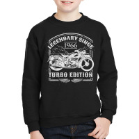 Legendary Since 1966   Motorcycle Rider Birthday Youth Sweatshirt | Artistshot