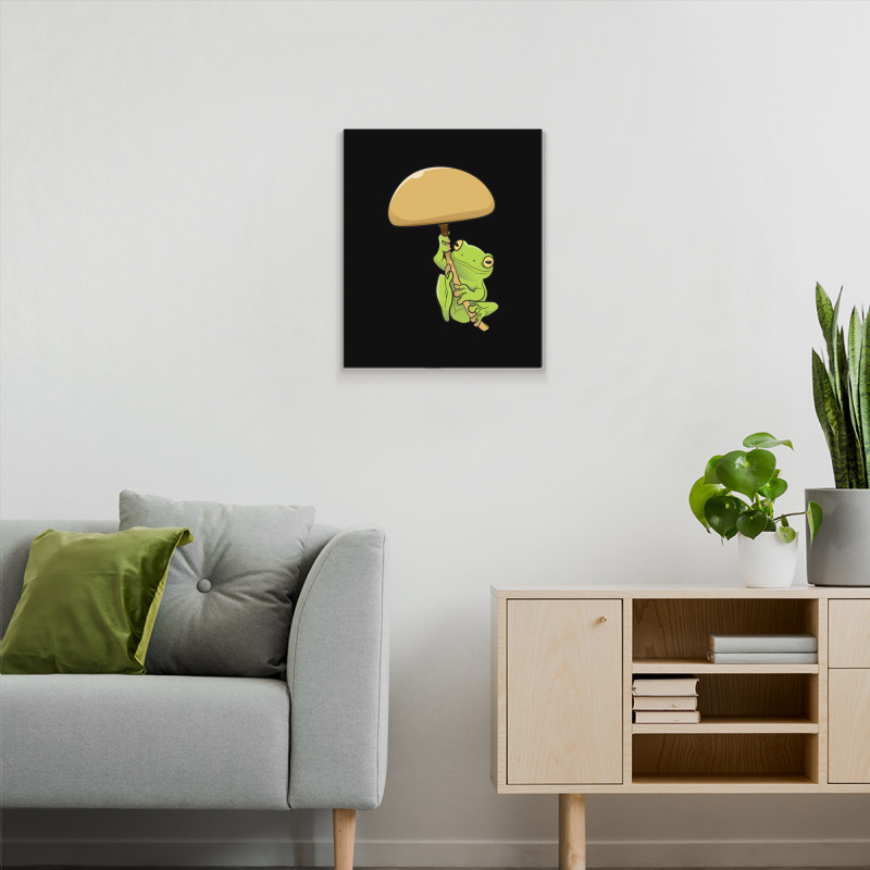 American Green Tree Frog And Fungus Metal Print Vertical | Artistshot